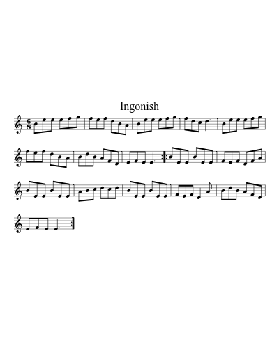 Ingonish (Version 2) sheet music preview