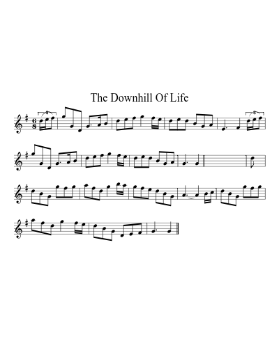 The Downhill Of Life sheet music preview