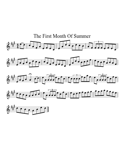The First Month of Summer (Version 2) sheet music preview