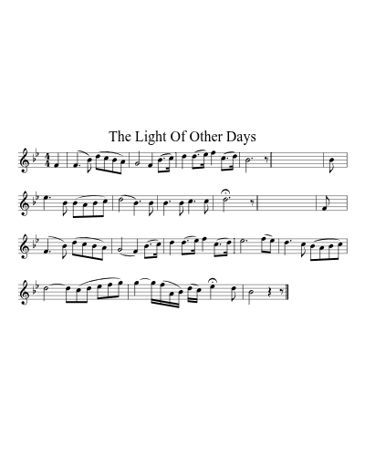 The Light Of Other Days sheet music preview