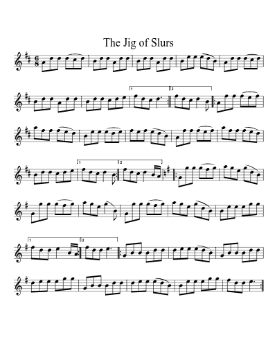 The Jig of Slurs (Version 2) sheet music preview