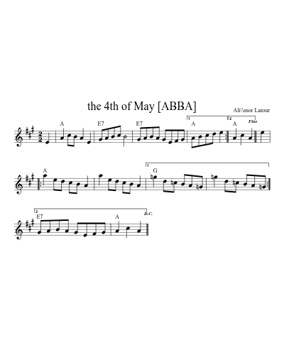 the 4th of May [ABBA] sheet music preview