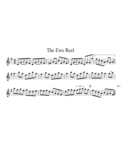 The Ewe Reel (Version 2) sheet music preview