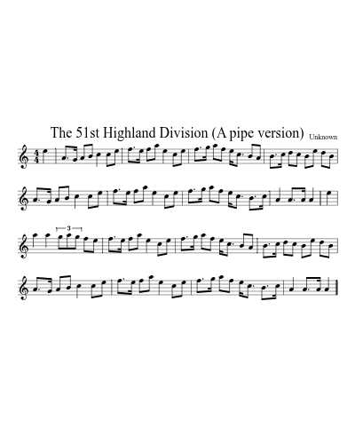 The 51st Highland Division (A pipe version) (Version 2) sheet music preview
