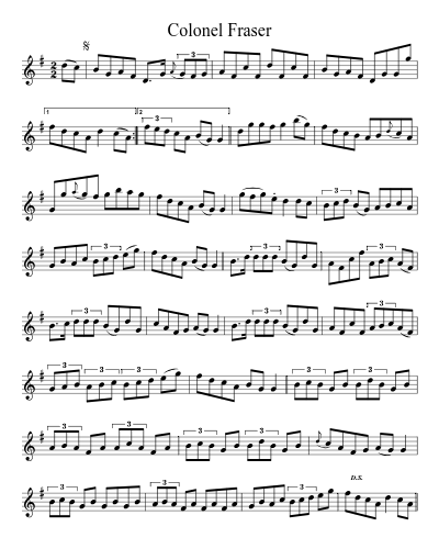 Colonel Fraser (Version 2) sheet music preview