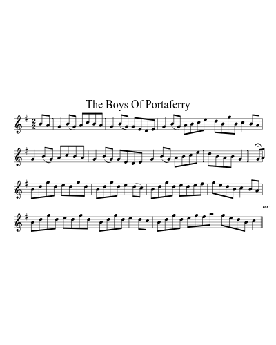 The Boys of Portaferry (Version 2) sheet music preview