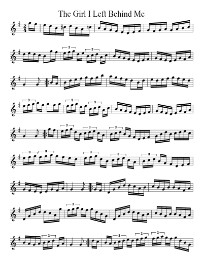 The girl I left behind me (Version 2) sheet music preview