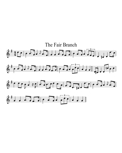 The Fair Branch sheet music preview