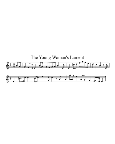 The Young Woman's Lament sheet music preview