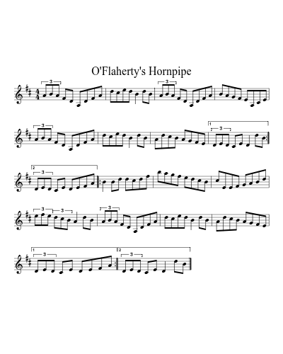 O'Flaherty's Hornpipe sheet music preview