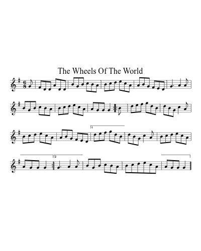 The Wheels Of The World sheet music preview