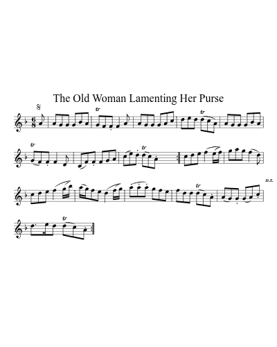 The Old Woman Lamenting Her Purse sheet music preview