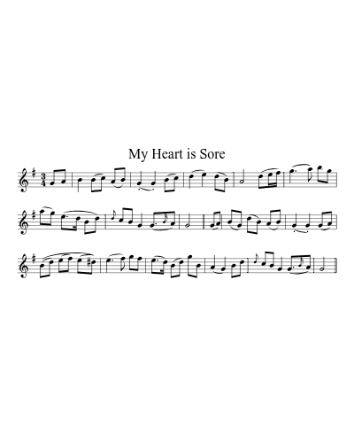 My Heart is Sore sheet music preview