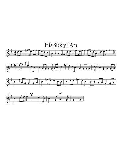 It is Sickly I Am sheet music preview