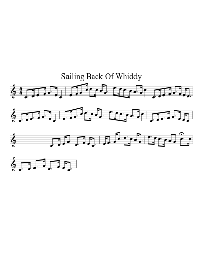 Sailing Back Of Whiddy sheet music preview