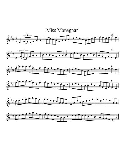 Miss Monaghan (Version 5) sheet music preview