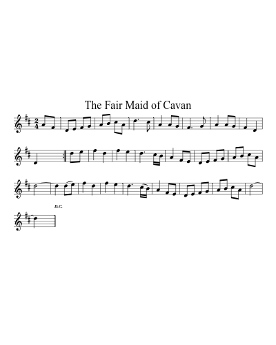 The Fair Maid of Cavan sheet music preview