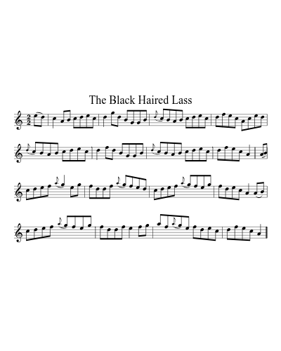The black haired lass (Version 3) sheet music preview