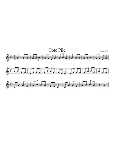 Cote Pile sheet music preview