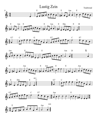 Lustig Zein sheet music preview