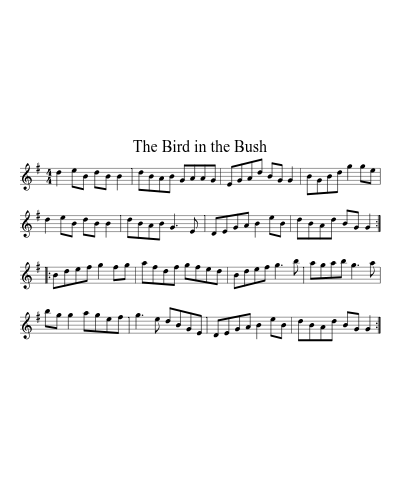 The Bird in the Bush sheet music preview