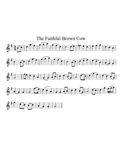The Faithful Brown Cow sheet music preview