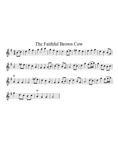 The Faithful Brown Cow (Version 2) sheet music preview
