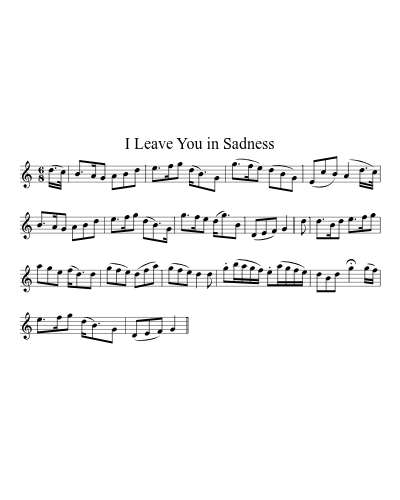 I Leave You in Sadness
