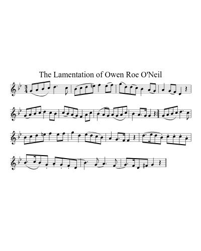 The Lamentation of Owen Roe O'Neil sheet music preview