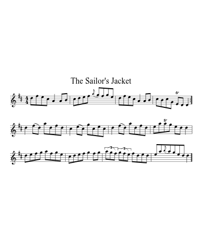 The Sailor's Jacket (Version 2) sheet music preview