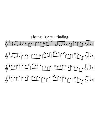 The mills are grinding (Version 4) sheet music preview