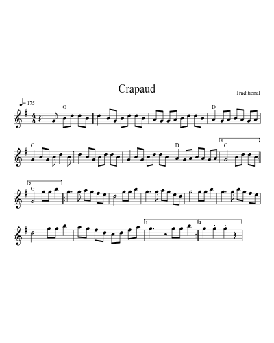 Crapaud sheet music preview