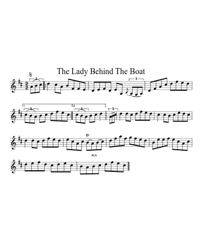 The Lady Behind The Boat (Version 2) sheet music preview