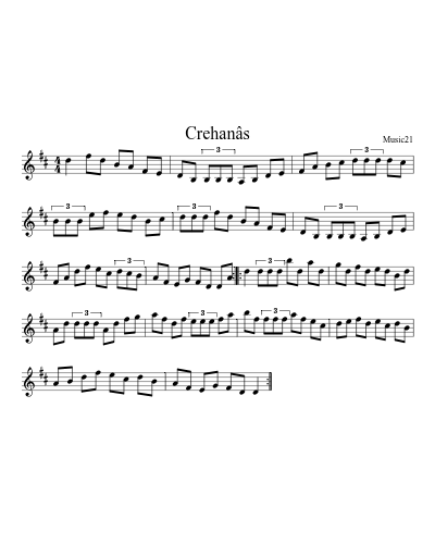 Crehanâs sheet music preview