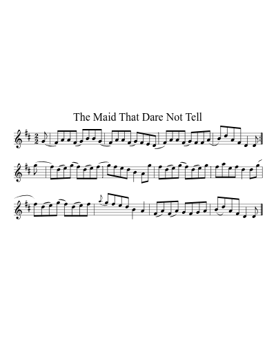 The Maid That Dare Not Tell (Version 2) sheet music preview