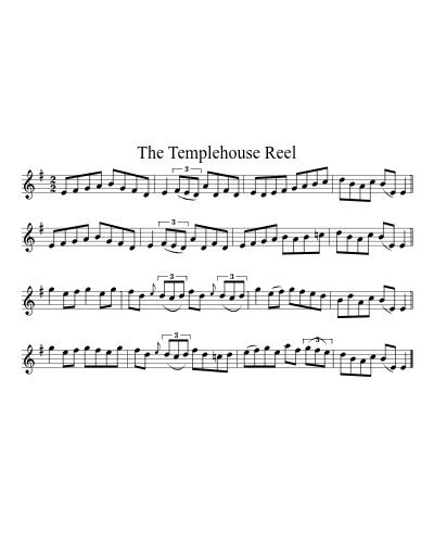 The Templehouse Reel (Version 2) sheet music preview
