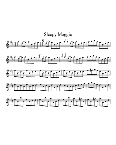 Sleepy Maggie (Version 3) sheet music preview