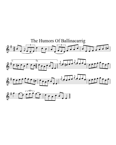 The Humors of Ballinacarrig (Version 2) sheet music preview