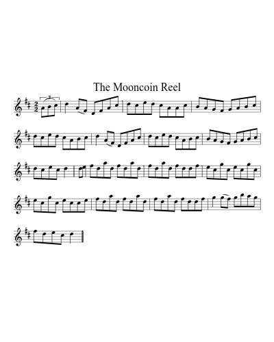 The Mooncoin Reel (Version 2) sheet music preview