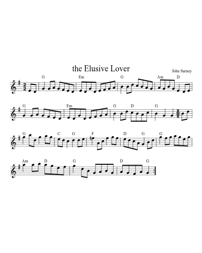 the Elusive Lover sheet music preview
