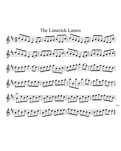 The Limerick lasses (Version 3) sheet music preview