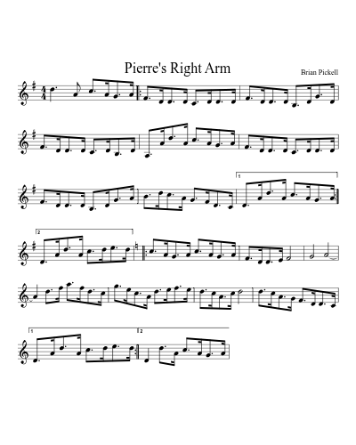 Pierre's Right Arm sheet music preview