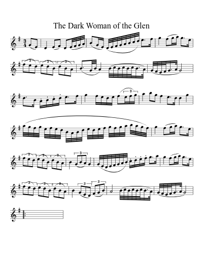 The Dark Woman of the Glen sheet music preview
