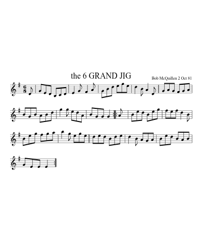 the 6 GRAND JIG (Version 2) sheet music preview