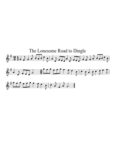 The Lonesome Road to Dingle sheet music preview