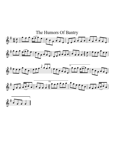 The Humors Of Bantry (Version 2) sheet music preview