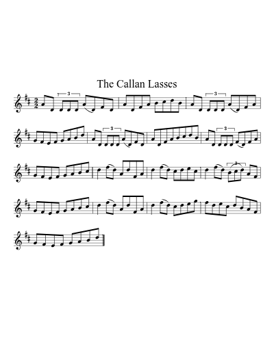 The Callan Lasses (Version 2) sheet music preview