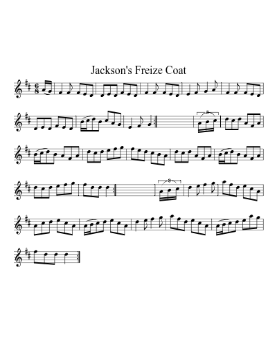 Jackson's Freize Coat sheet music preview