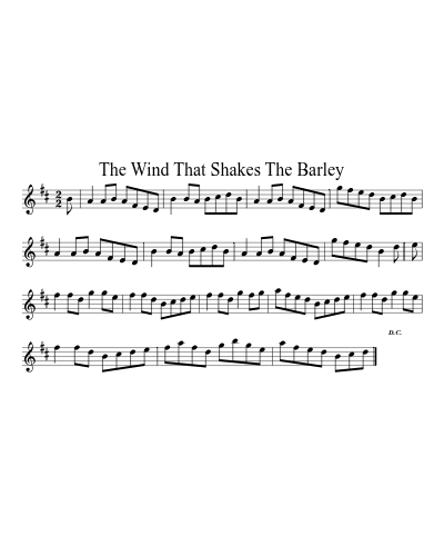 The Wind that Shakes the Barley (Version 2) sheet music preview