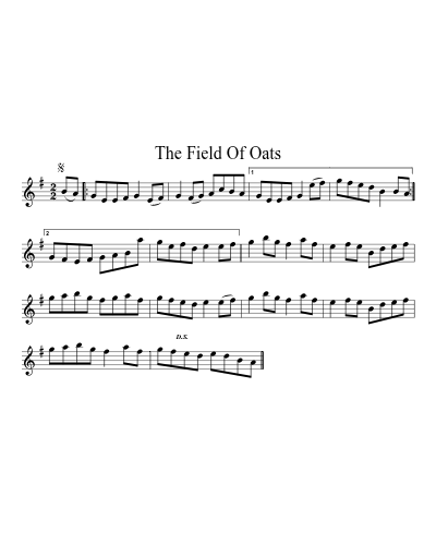 The Field of Oats (Version 2) sheet music preview